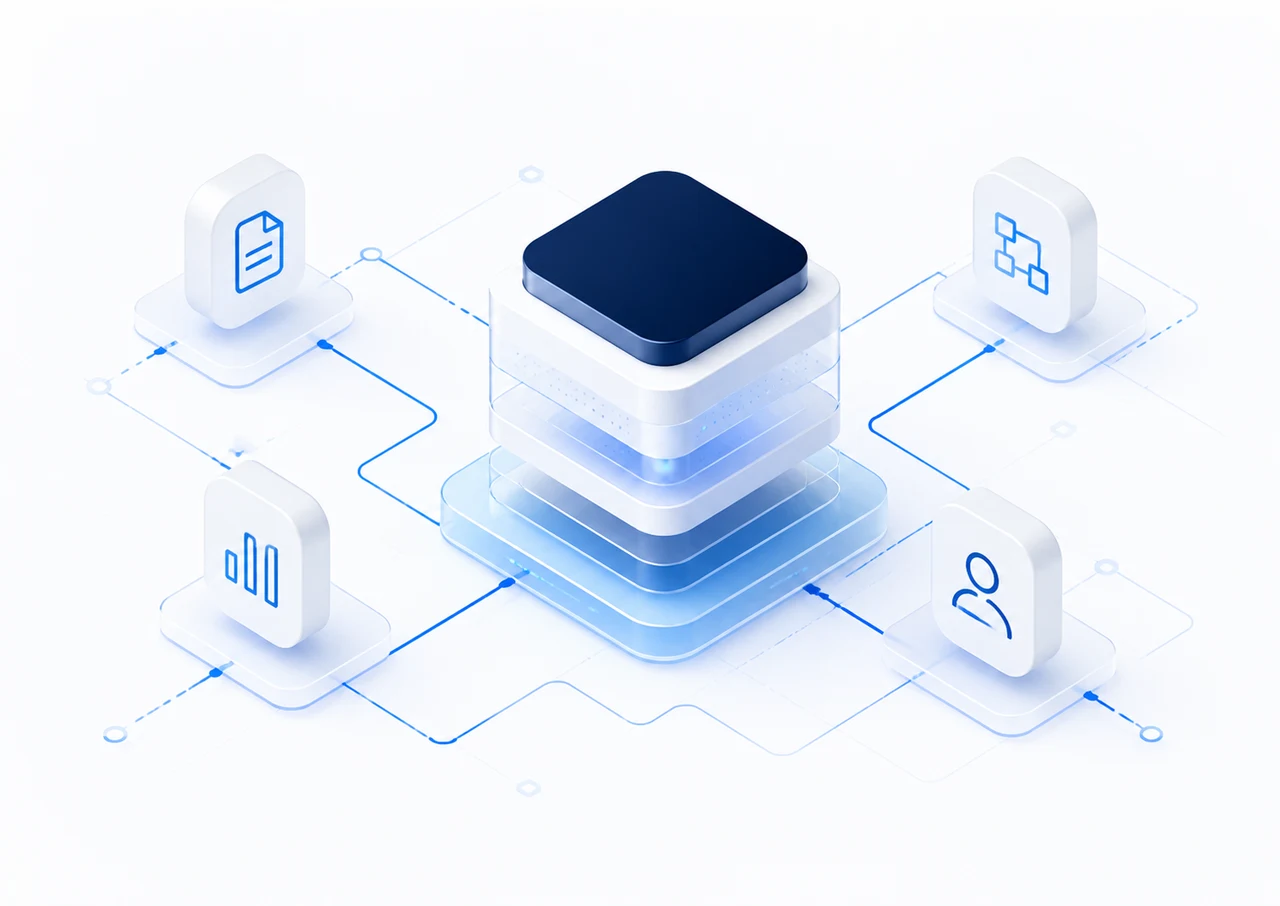 Modular private AI system connected to document, workflow, analytics, and user modules